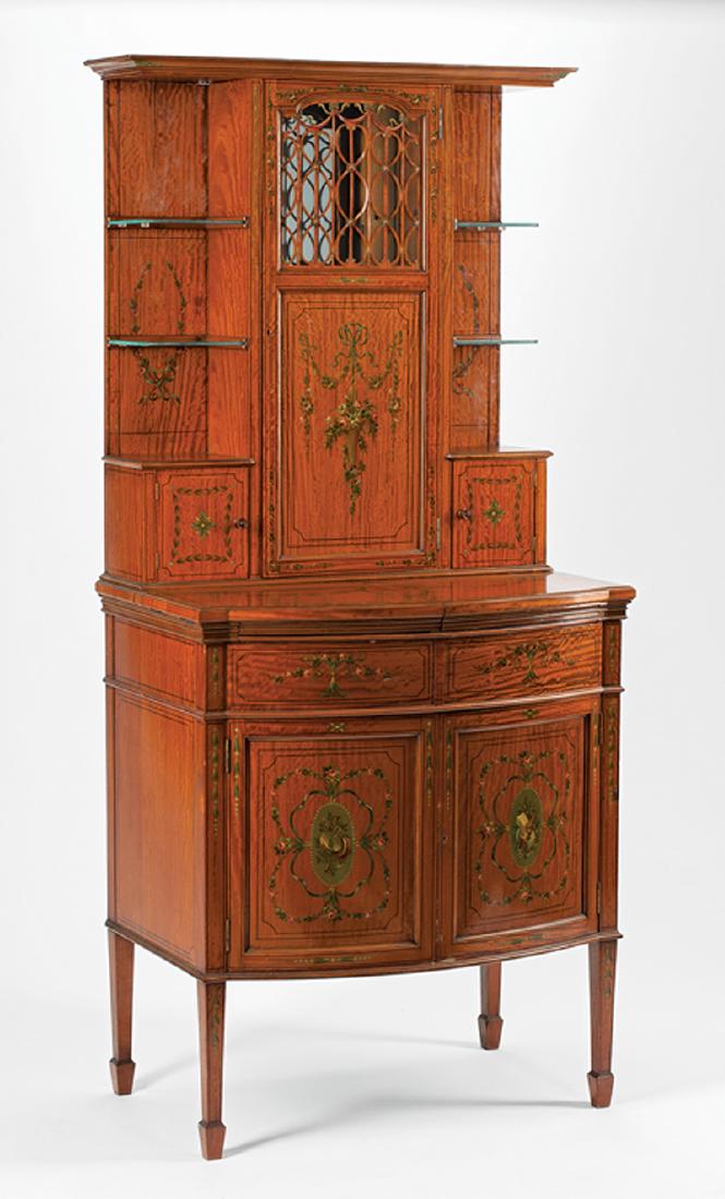 Paint-Decorated Satinwood Drinks Cabinet (1 of 3)