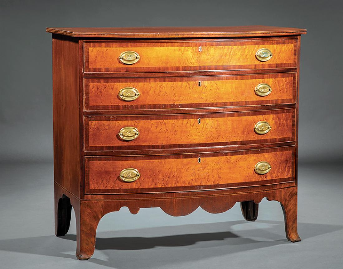 Mahogany and Birdseye Maple Chest of Drawers (1 of 9)