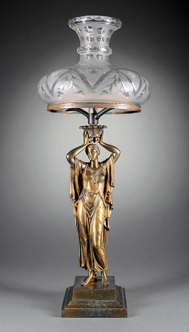 English Gilt Brass Figural Sinumbra Lamp Jun 22, 2019 Neal Auction