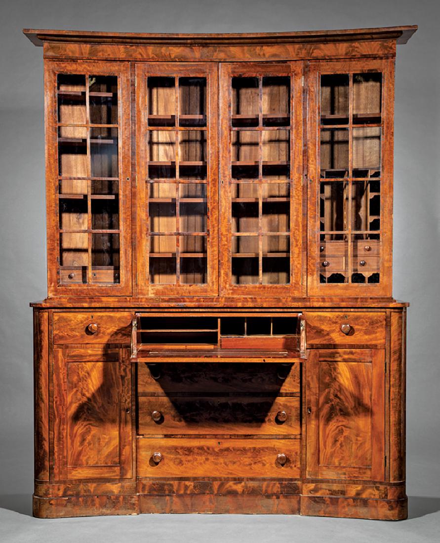 American Classical Carved Mahogany Breakfront (1 of 5)