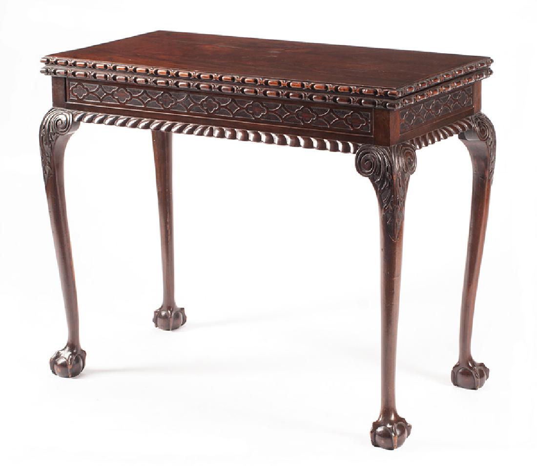 Irish Carved Mahogany Games Table (1 of 2)