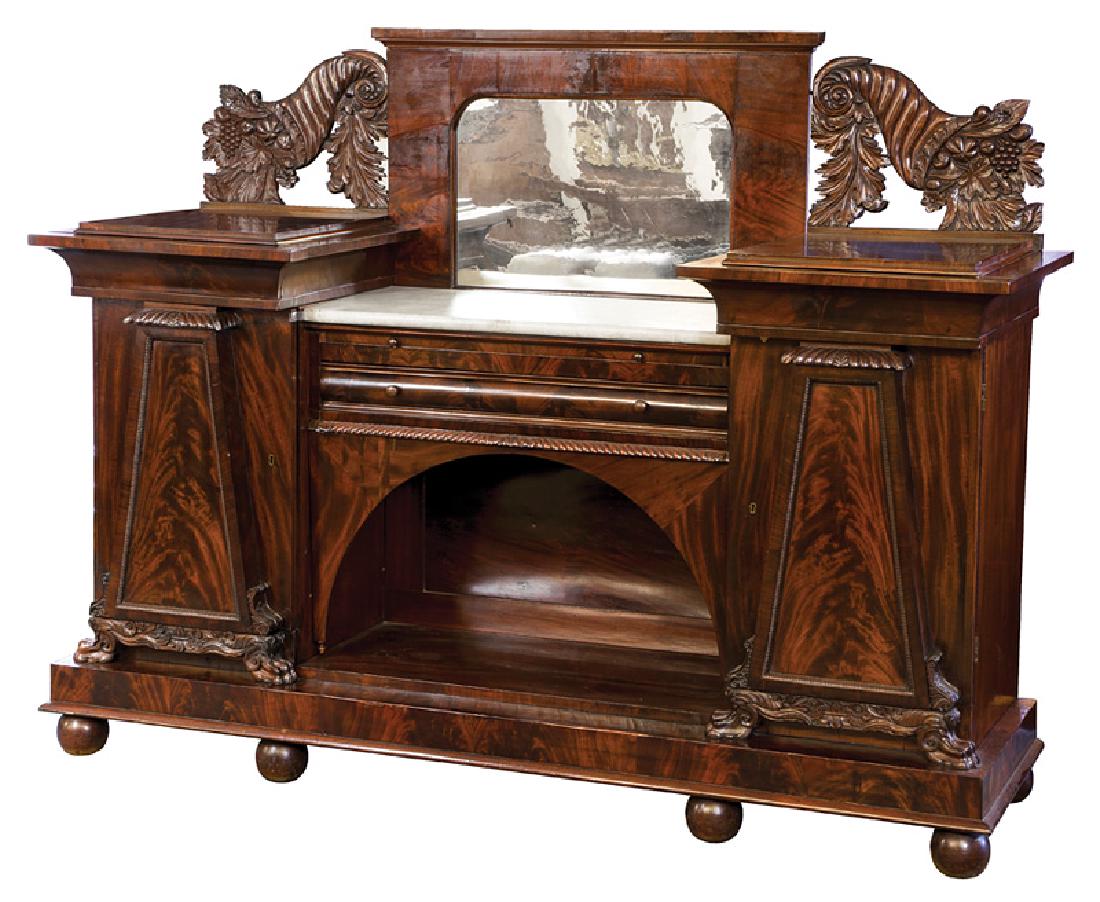 American Classical Carved Mahogany Sideboard (1 of 8)