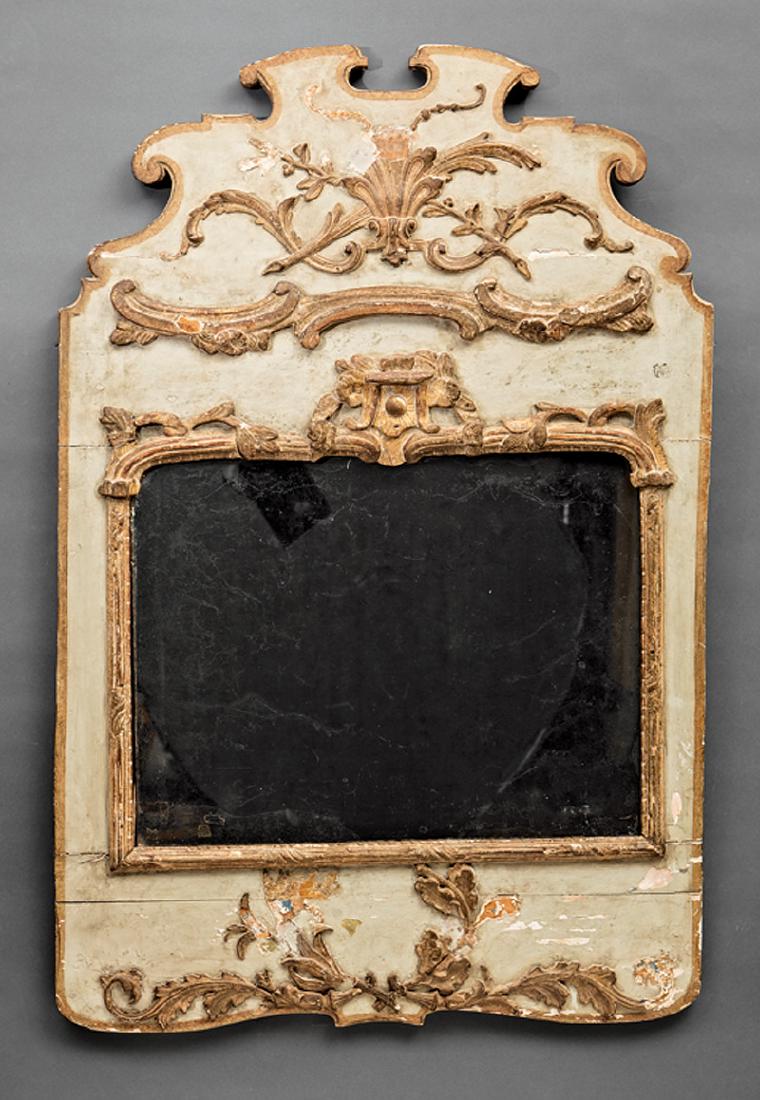 Venetian Carved, Painted and Parcel Gilt Mirror (1 of 1)