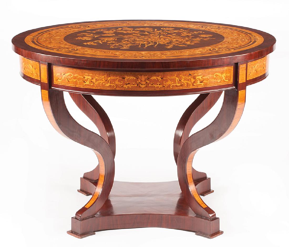Mahogany, Parquetry and Marquetry Center Table (1 of 8)