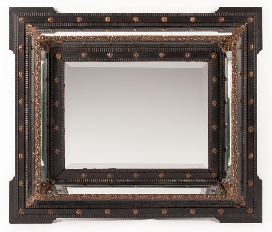 Ebonized and Patinated Metal-Mounted Mirror (1 of 2)