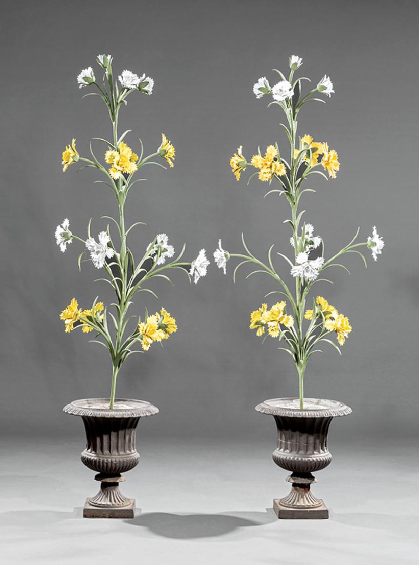 French Cast Iron Urns with Floral Sprays (1 of 8)