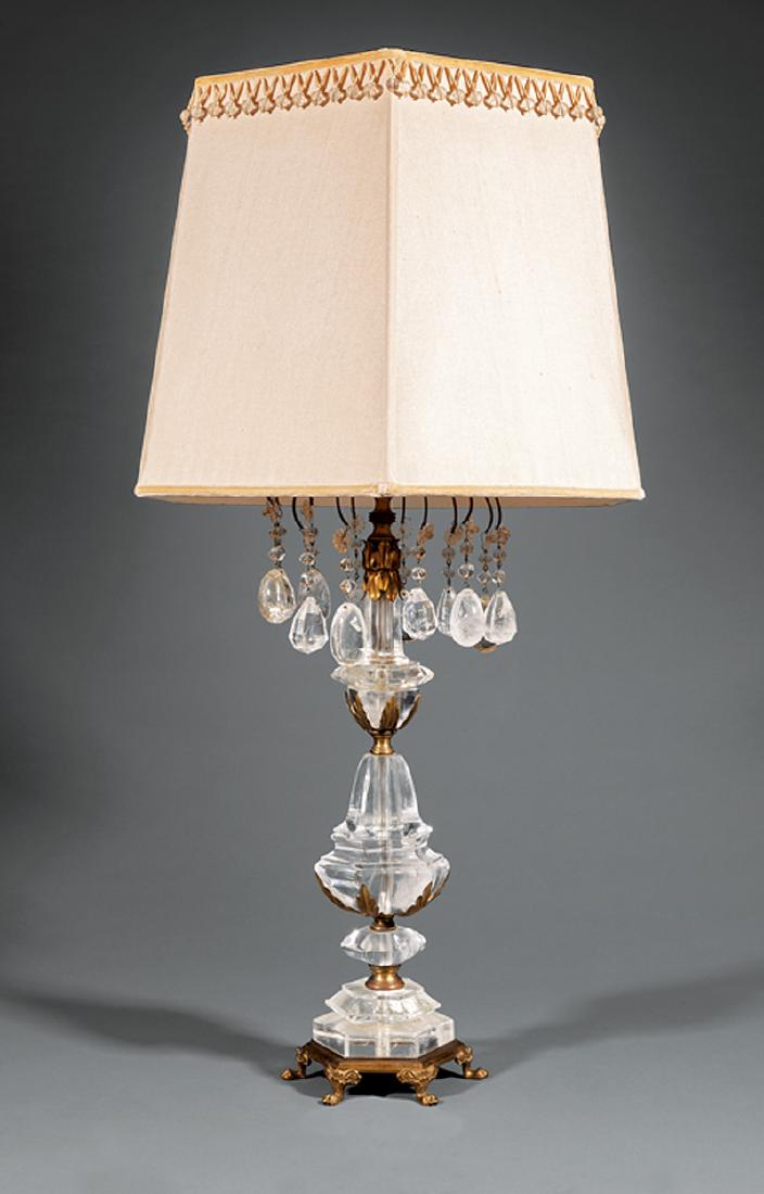 Continental Rock Crystal and Gilt Metal Lamp (1 of 2)