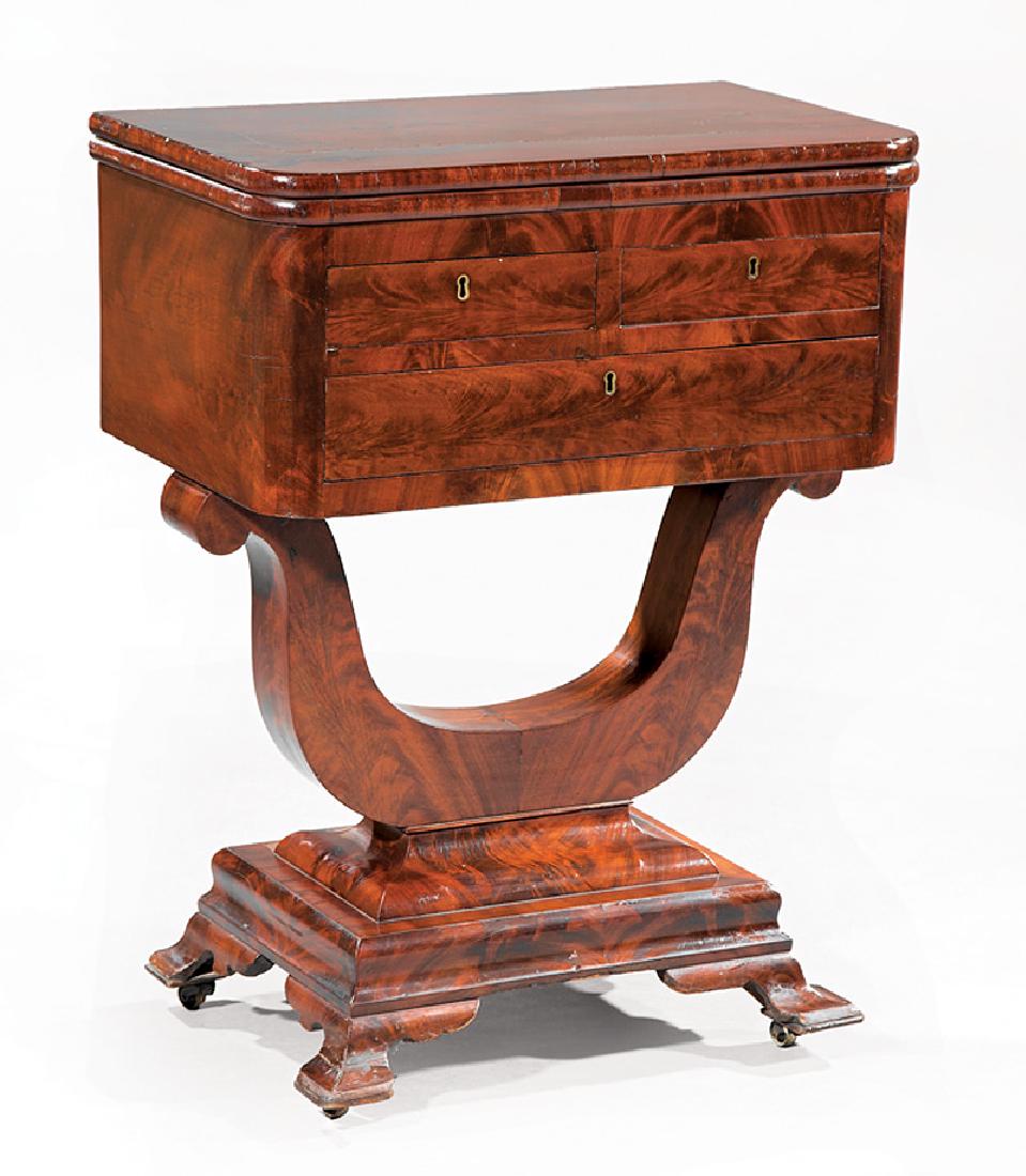 Carved Mahogany Work Table, attr. J. & J.W. Meeks (1 of 3)
