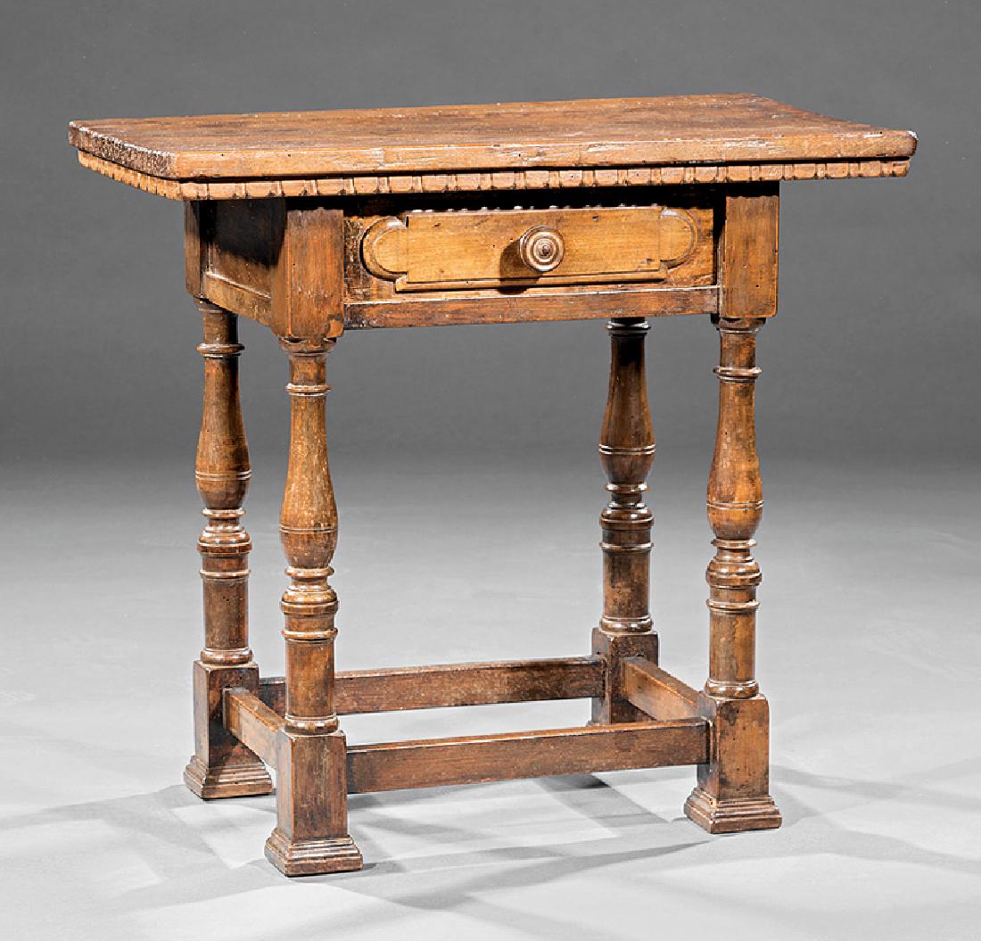 Antique Provincial Carved Walnut Side Table (1 of 1)
