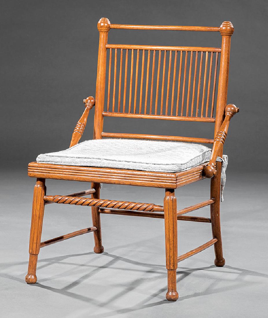 American Aesthetic Carved Oak Slipper Chair (1 of 1)