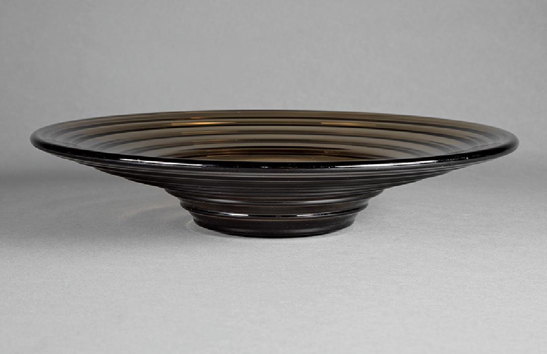 Art Deco Daum Glass Bowl: Art Deco Daum Glass Bowl, early 20th c., marked "Daum Nancy/ France", with Croix de Lorraine, h. 3 in., dia. 15 1/4 in