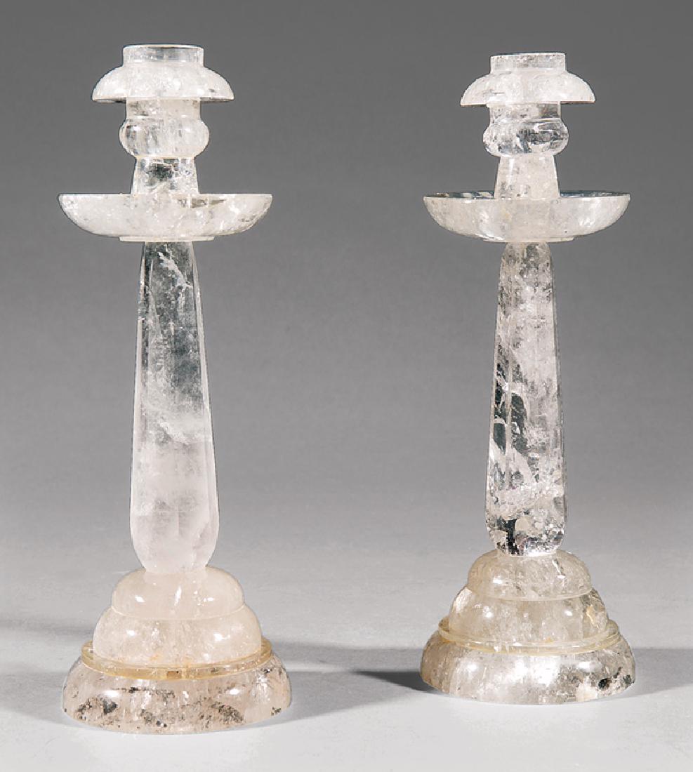 Pair of Rock Crystal Candlesticks (1 of 1)
