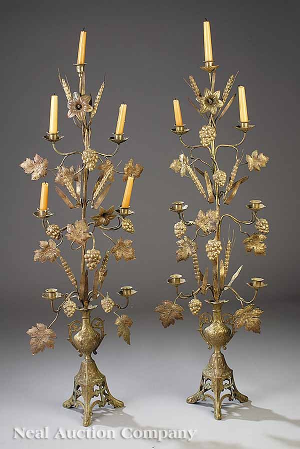 Pair of French Seven-Light Candelabra