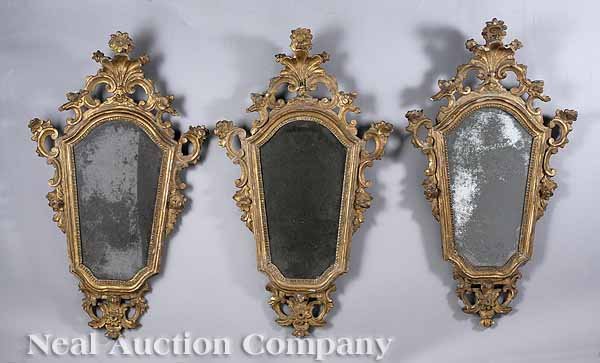 Three Carved and Gilt Mirrors