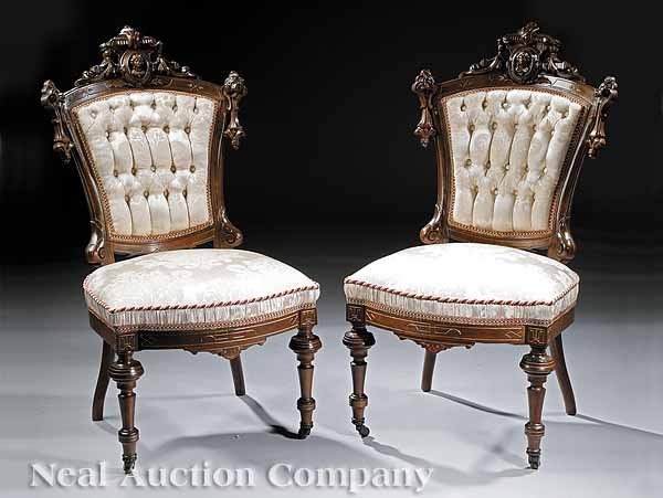 Carved Gilt-Incised Walnut Parlor Suite Jelliff - 2