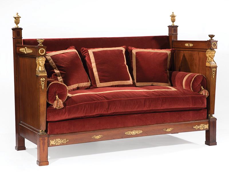 Empire-Style Carved Gilt Lit de Repos (1 of 5)