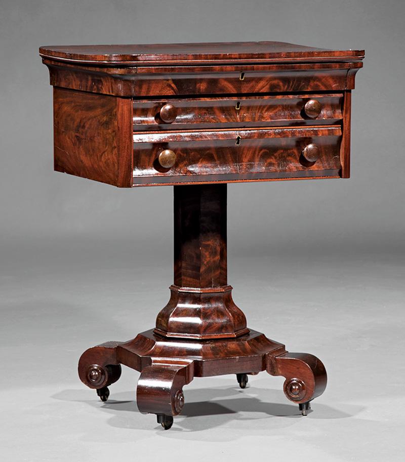 Classical Carved Mahogany Work Table (1 of 3)