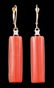 Yellow Gold, Coral and Diamond Earrings