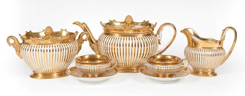 Paris Gilt-Decorated Porcelain Tea Service (1 of 2)