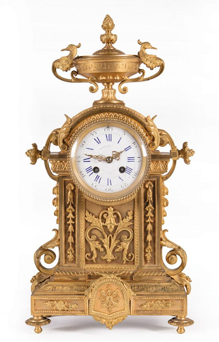 Napoleon III Gilt Bronze Mantel Clock (1 of 2)