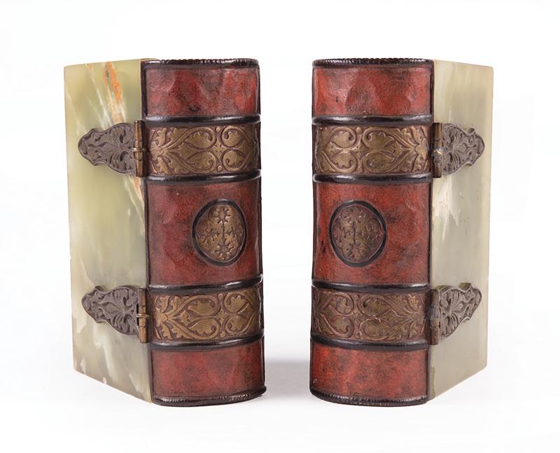Onyx and Cold-Painted Bronze Bookends (1 of 2)