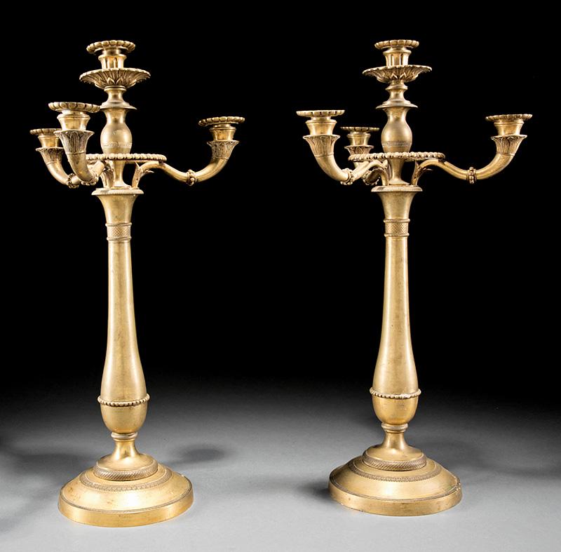 Swedish Neoclassical Bronz Candelabra (1 of 1)