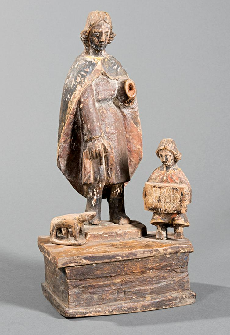 Continental Carved Wood Group of St. Roch (1 of 2)