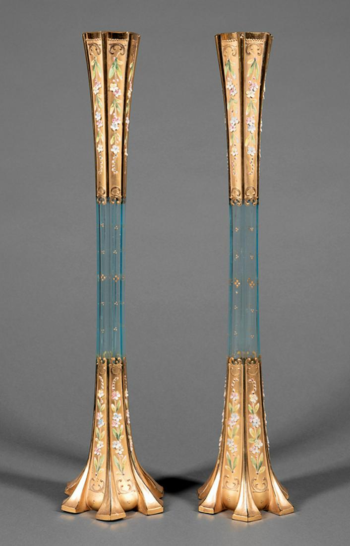 Bohemian Gilt and Enameled Glass Vases (1 of 1)