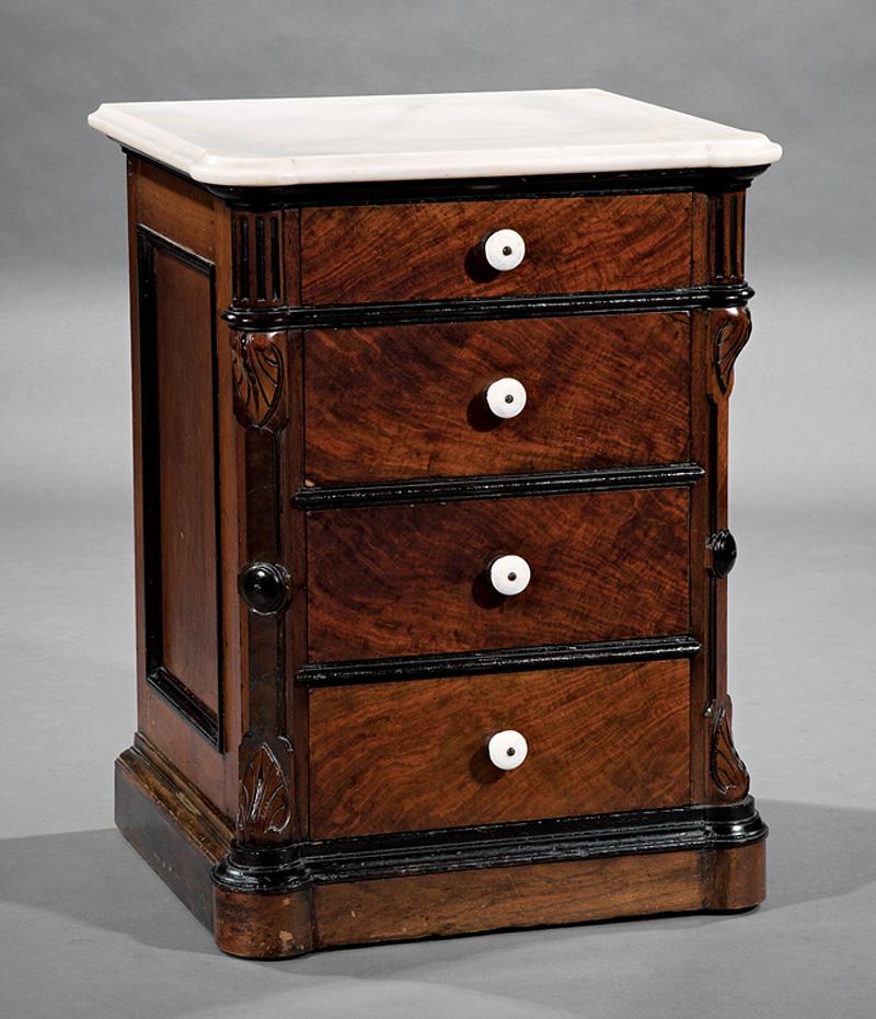 American Carved Walnut Bedside Commode (1 of 1)