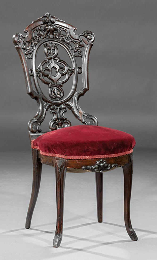 Carved and Laminated Rosewood Side Chair (1 of 2)