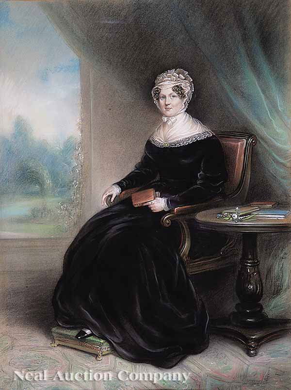 William Moore of York (British, 1790-1851): William Moore of York (British, 1790-1851) , a pair of portraits of "A Lady" and "A Gentleman", pastel, pencil and chalk on paper, the Gentleman's signed and dated lower left "W. Moore / 1844", sight