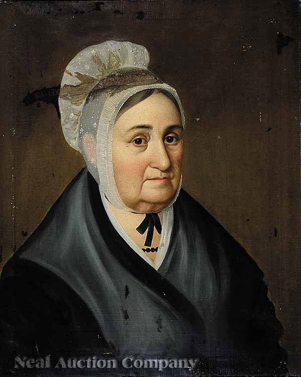 Attributed to Chester Harding (American/Kentucky): Attributed to Chester Harding (American/Kentucky, 1792-1866) , Pendant Portraits of "Kentucky Governor James Gerrard (1749-1822) and his wife Elizabeth Mountjoy Gerrard", both oil on canvas, unsigned,