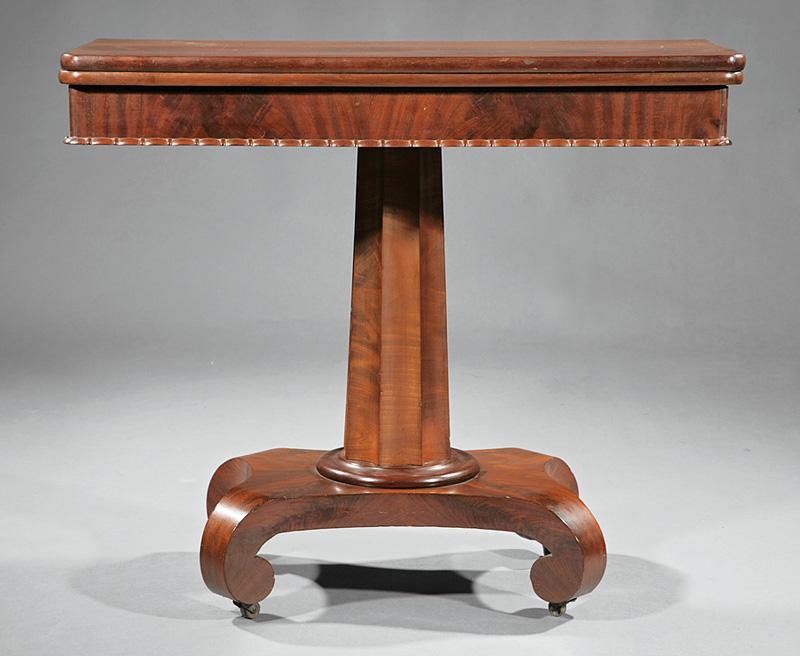 American Classical Carved Mahogany Games Table (1 of 1)