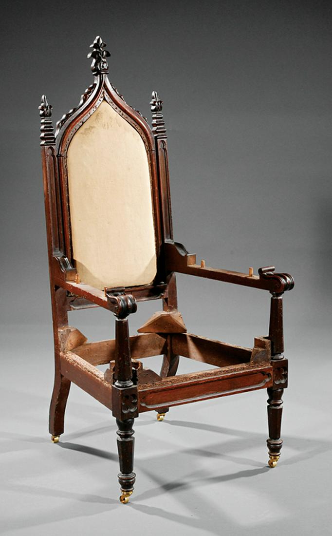 American Gothic Carved Walnut Armchair (1 of 1)