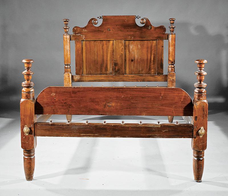 American Late Classical Carved Walnut Bedstead (1 of 1)
