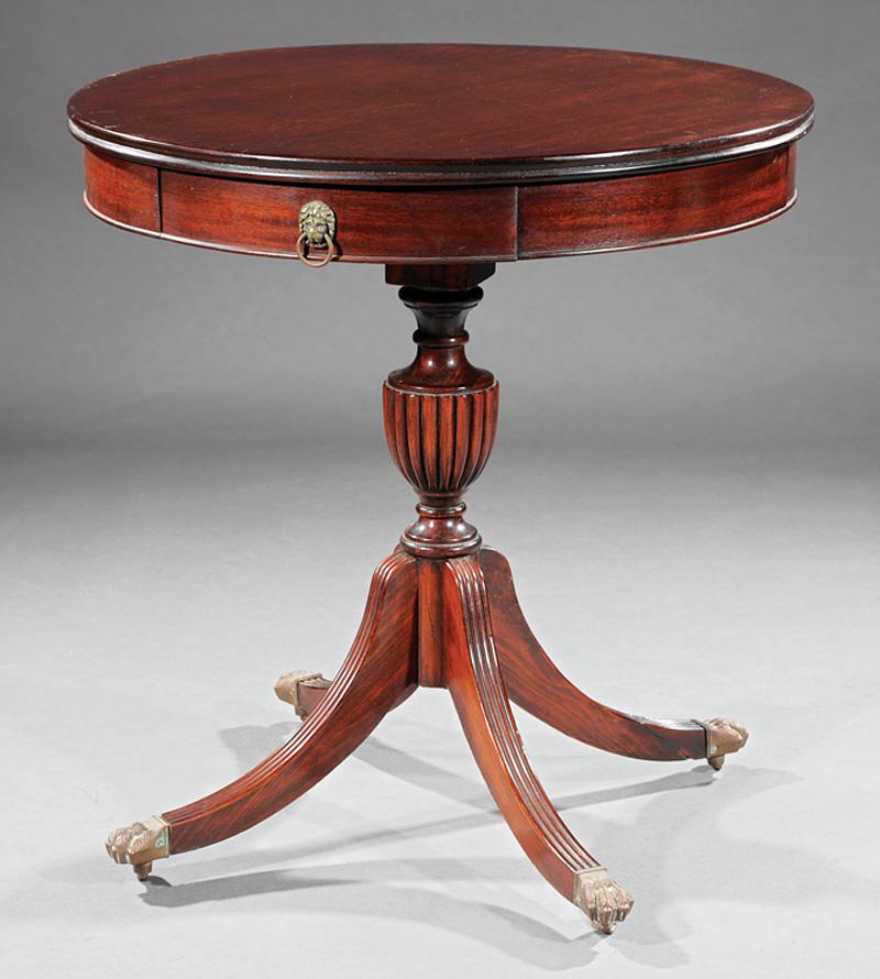 West Indies Carved Mahogany Drum Table (1 of 1)