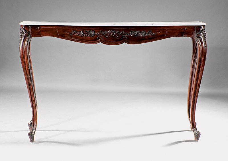 West Indies Carved Tropical Hardwood Console Table (1 of 2)