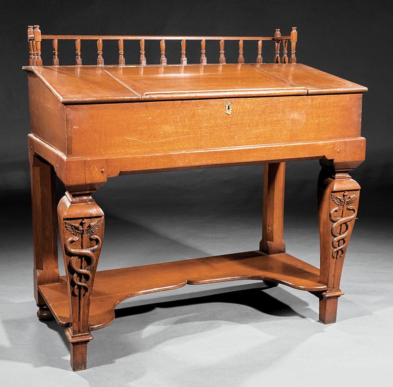American Carved Oak Podium Desk (1 of 5)