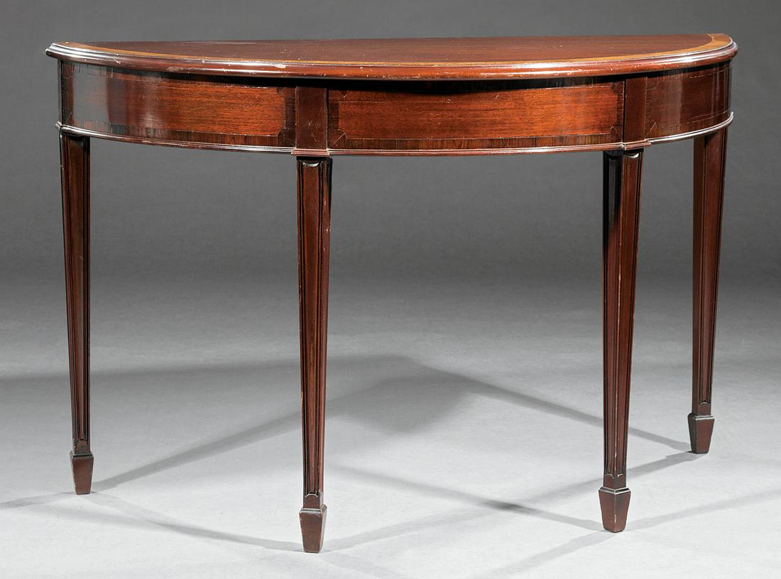 George III-Style Mahogany Demilune Table (1 of 2)