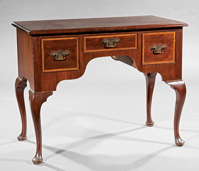 American Carved and Inlaid Mahoany Lowboy (1 of 1)