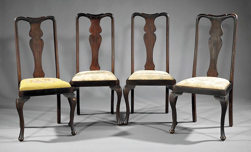 Three Queen Anne-Style Mahogany Side Chairs (1 of 1)