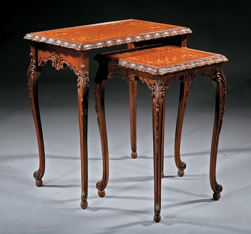 Decorative Italian Inlaid Mahogany Nesting Tables (1 of 1)