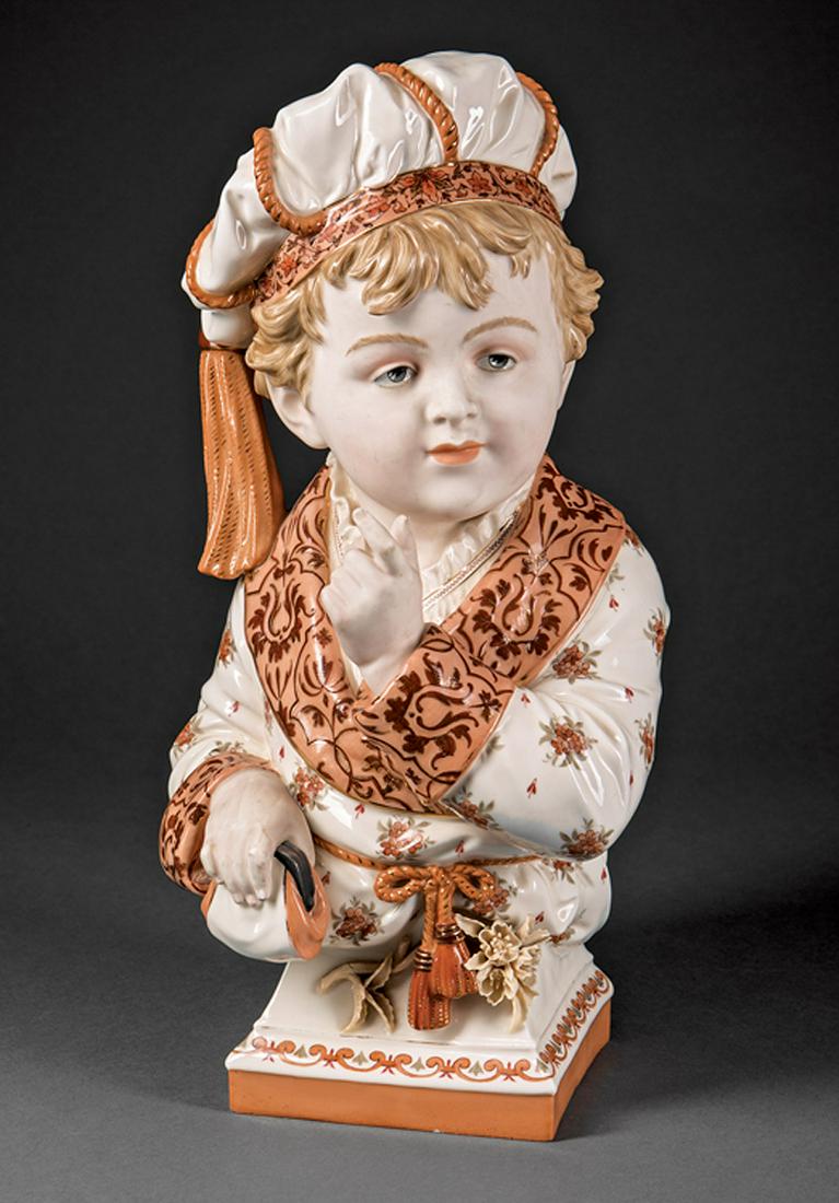 Berlin Polychrome Porcelain Bust (1 of 1)