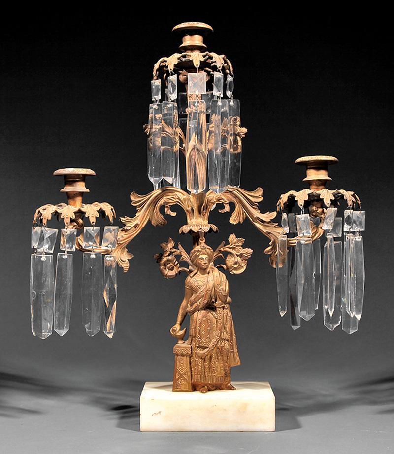 American Gilt Brass Three-Light Girandole (1 of 1)