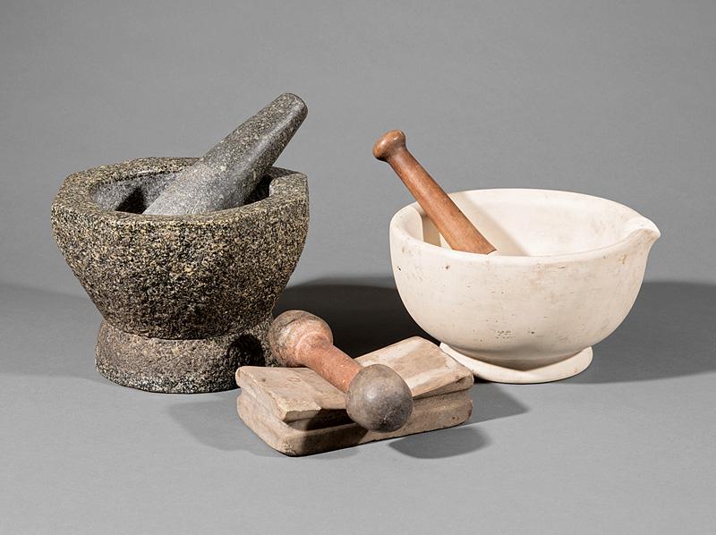 Three Antique and Vintage Mortar and Pestle Sets (1 of 3)