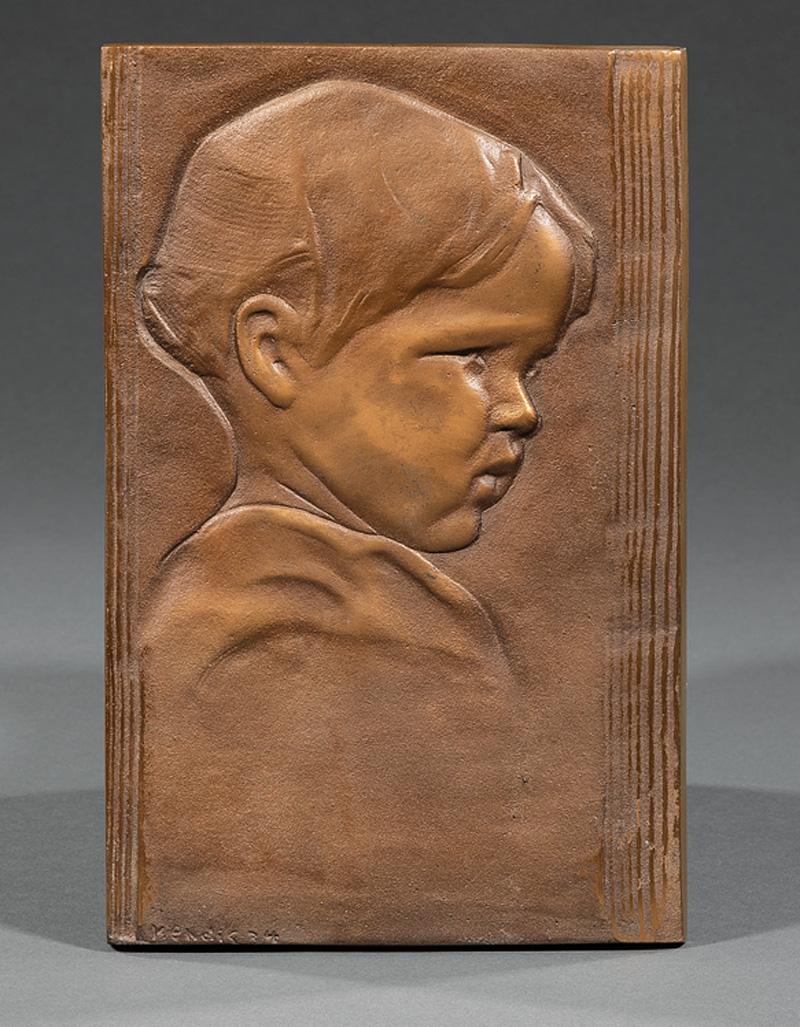 Bronze Portrait Plaque of a Boy (1 of 2)