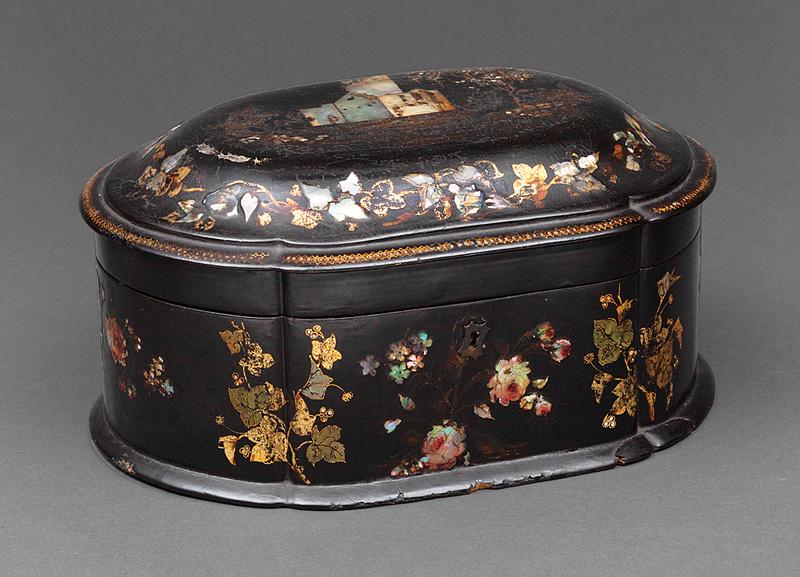 Mother-of-Pearl Inlaid Black Lacquer Box (1 of 9)