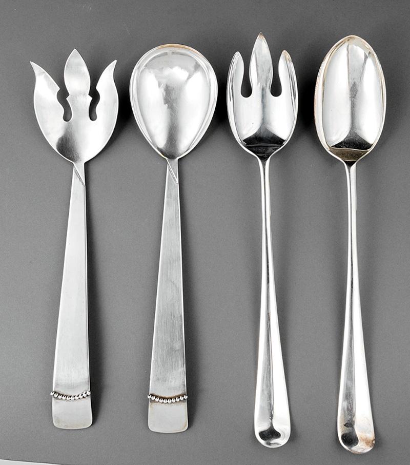 Silverplate Salad Serving Forks and Spoons (1 of 6)