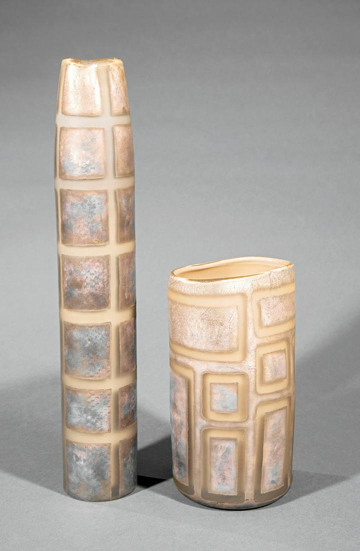 Two Adam Aaronson Art Glass Vases (1 of 2)