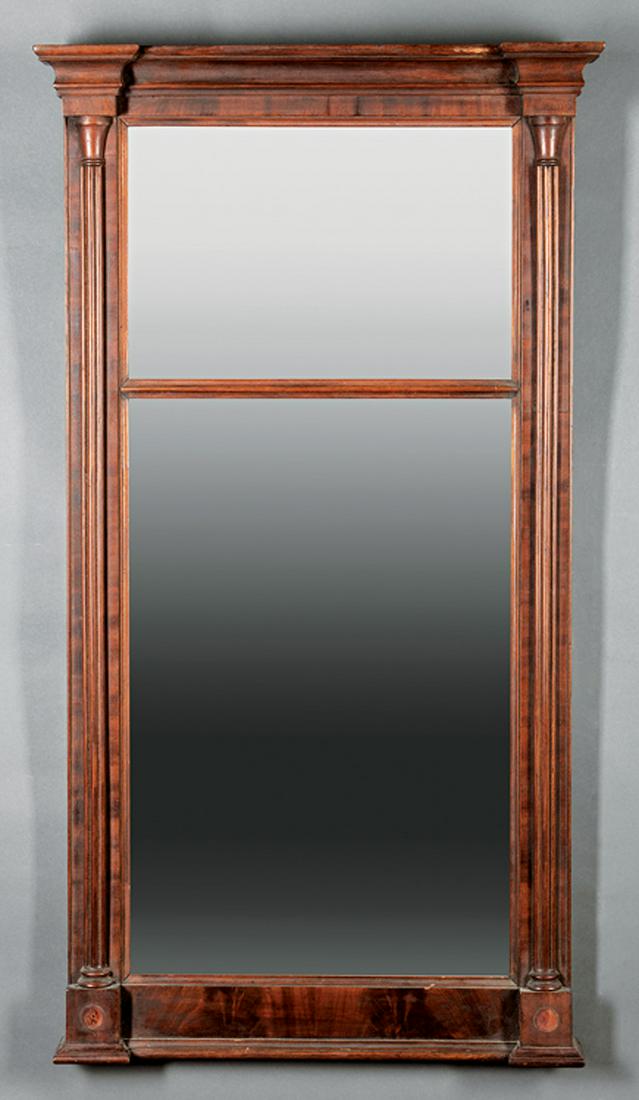 American Carved, Inlaid Mahogany Pier Mirror (1 of 1)